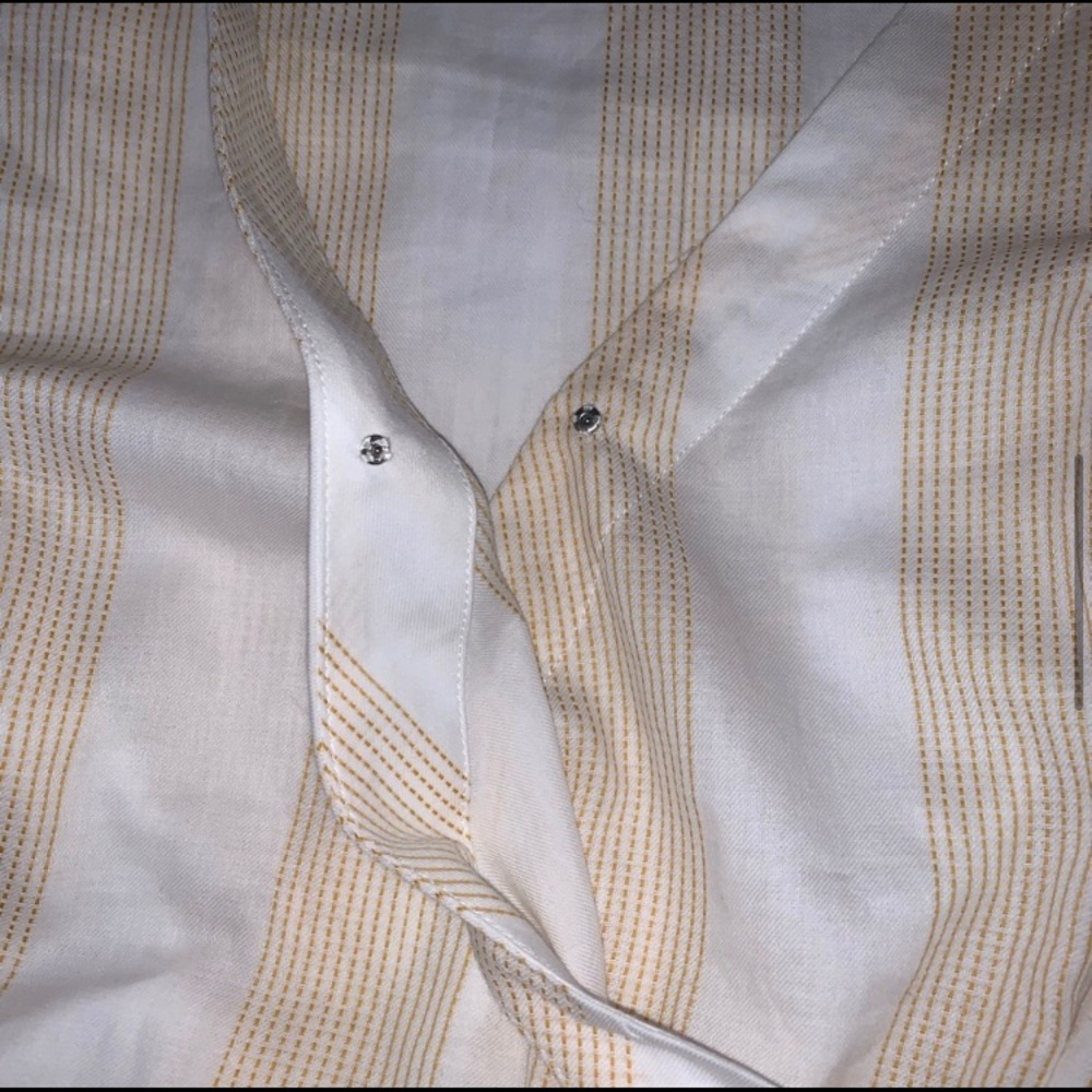 Loft wrap front striped gold and white blouse - Picture 5 of 16